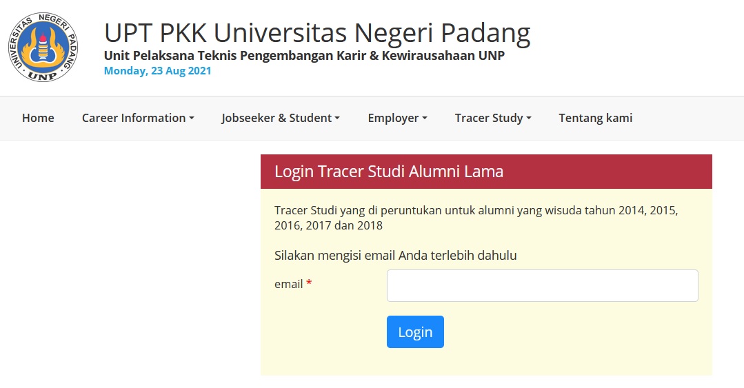 Tracer Studi Alumni Jurusan Matematika Tahun Tamat 2014 sd 2018